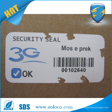 Brittle Destructible Tamper Proof Stickers with Serial Number Customized Security Sticker Lables